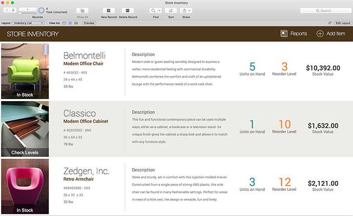 FileMaker - Zarządzanie dostawami