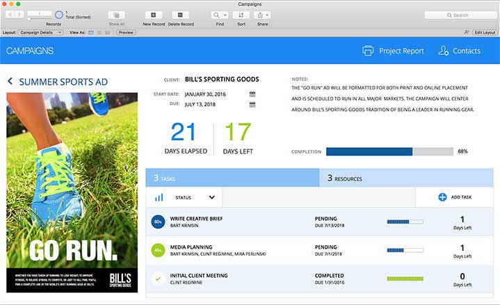 FileMaker - Kampanie marketingowe