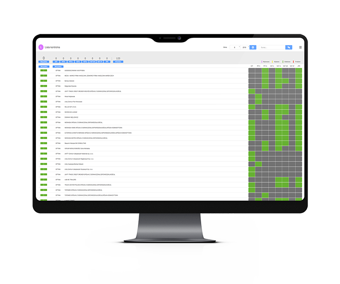 Ekran aplikacji CRM FileMaker